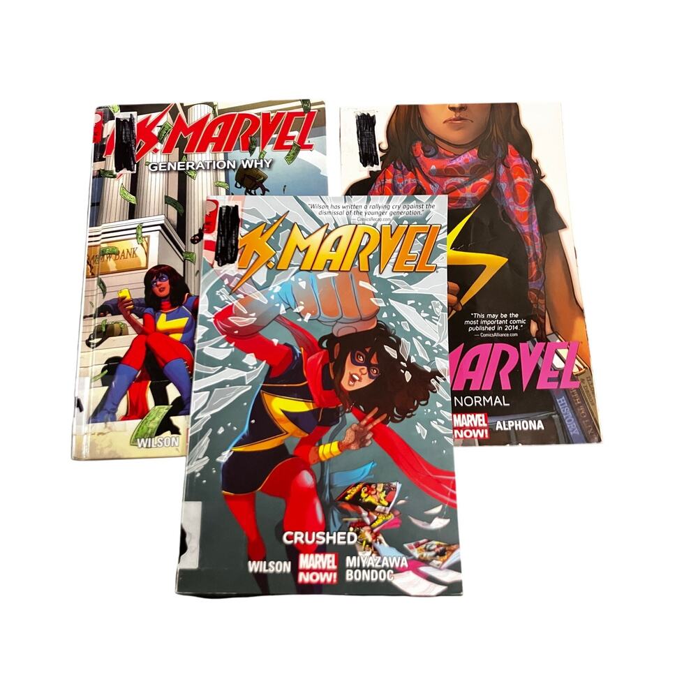 Ms. Marvel Graphic Novels Paperback Marvel Now! Book Lot Ex Library